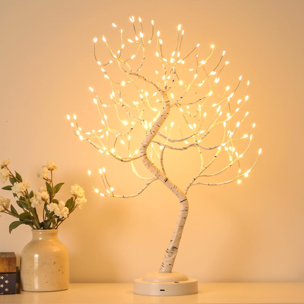 Warm White 108 LED Artificial Birch Tree Lights E683557