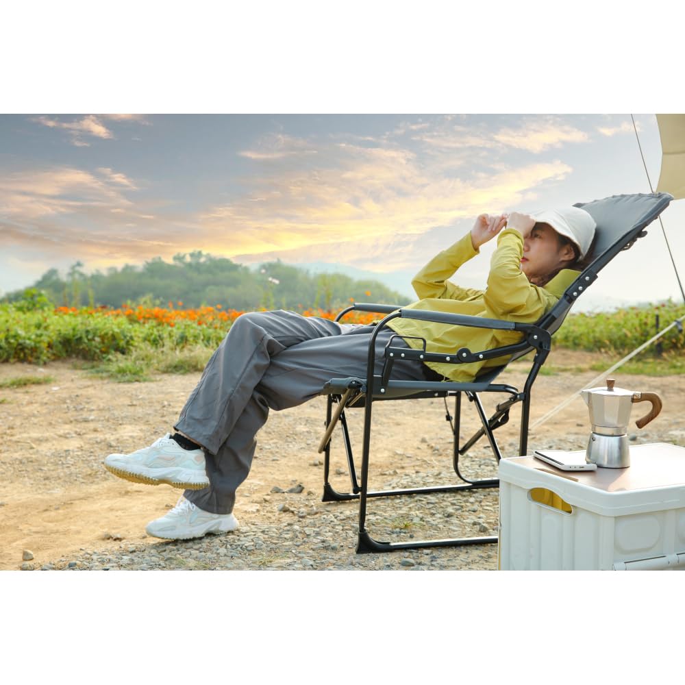 Oversized Portable Folding Camping Chair with Side Table X173166