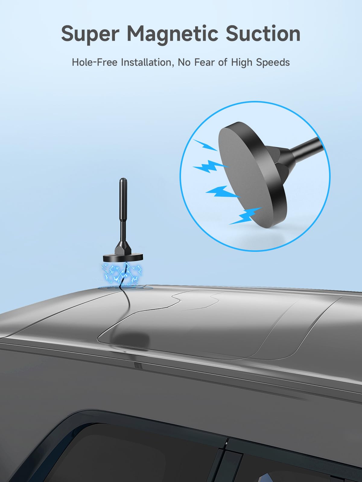 Vehicle Cell Phone Signal Booster with Omni-Directional Roof Antenna Grey A933098