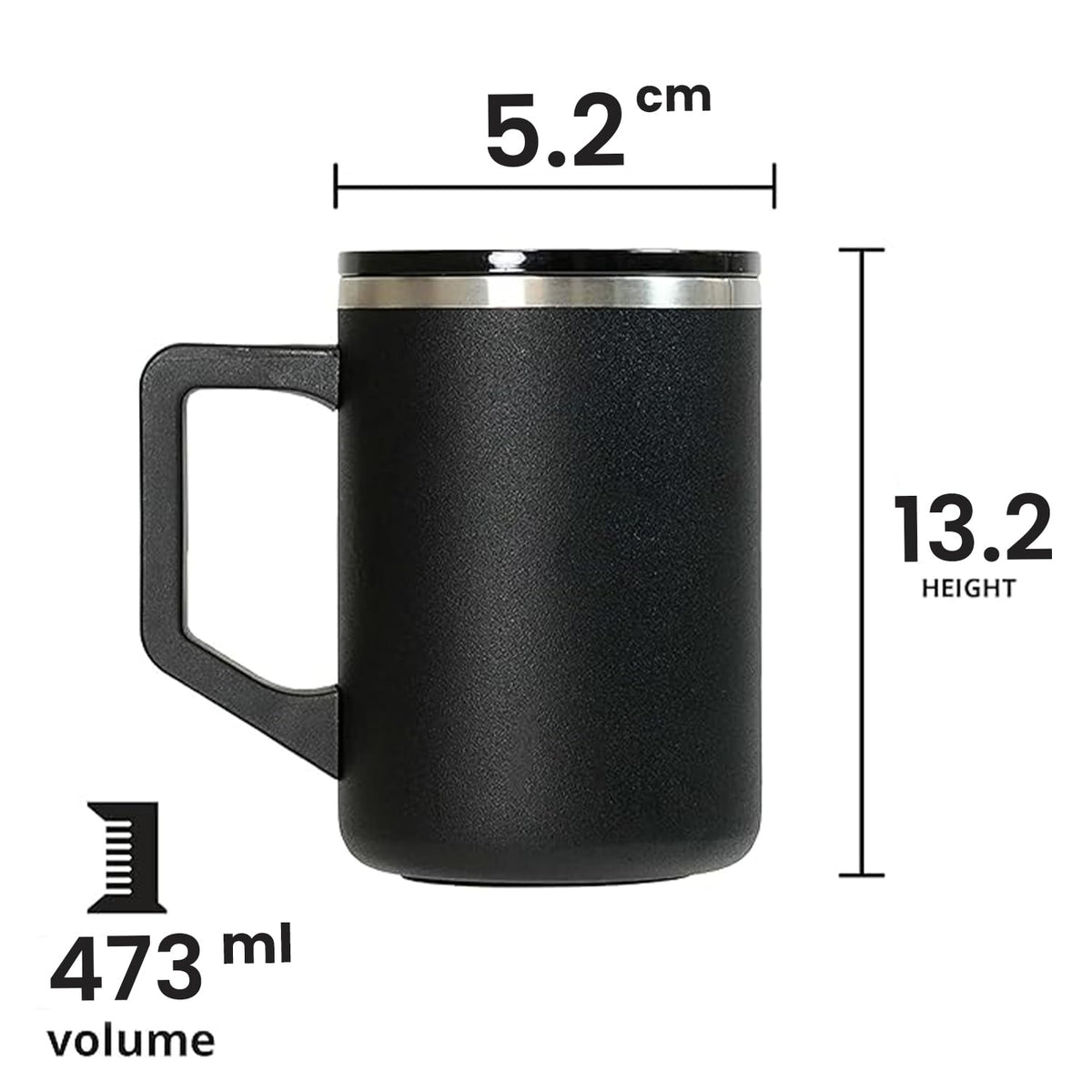 16oz Insulated Stainless Steel Coffee Mug with Lid V2702