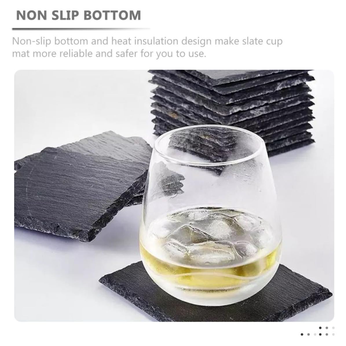 Natural Stone Drink Coasters Set V78626