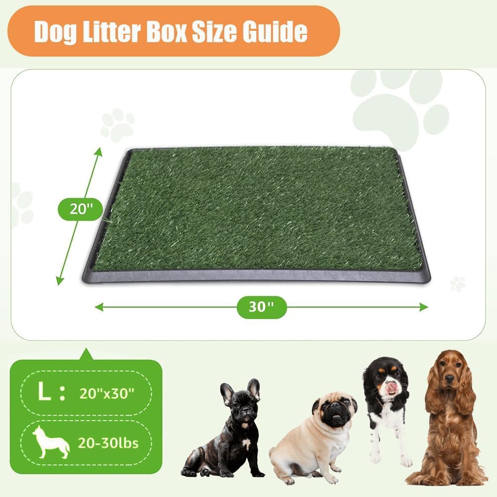 Reusable Pet Grass Potty with 2-Pack Replaceable Artificial Grass M554346