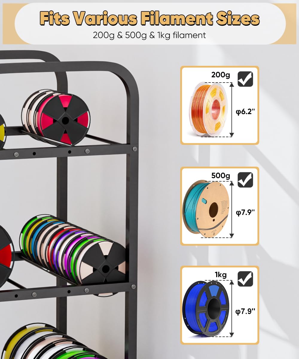5-Tier 3D Printer Filament Storage Rack with Wheels X811848