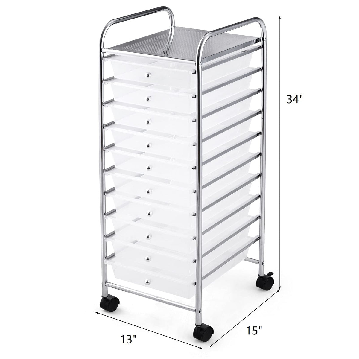 10 Drawer Multicolor Rolling Storage Cart U975