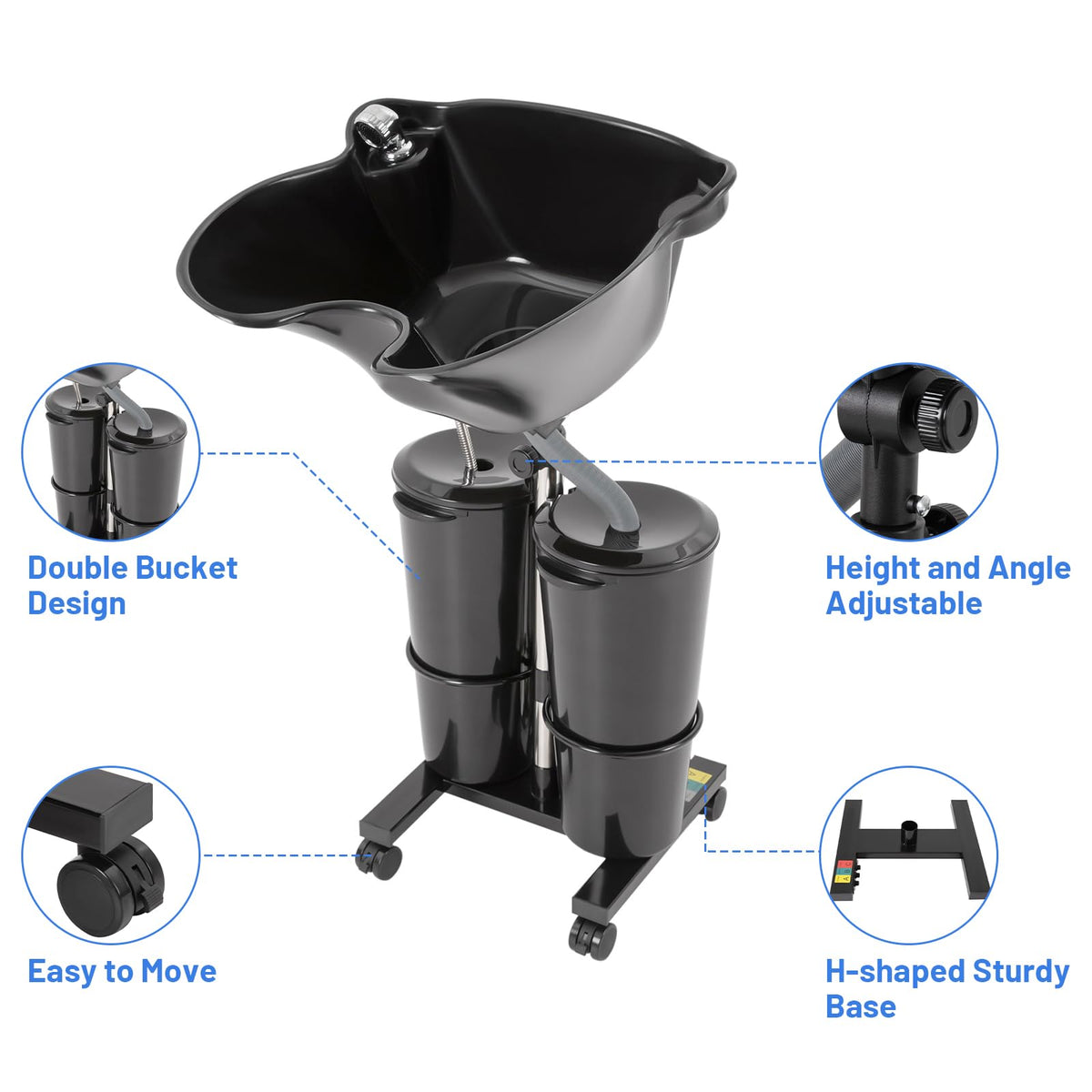 Portable Plastic Shampoo Bowl with Electric Pump R967222