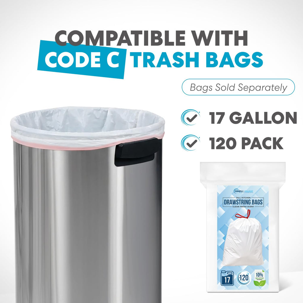 65 Liter Open Top Stainless Steel Trash Can Y1633