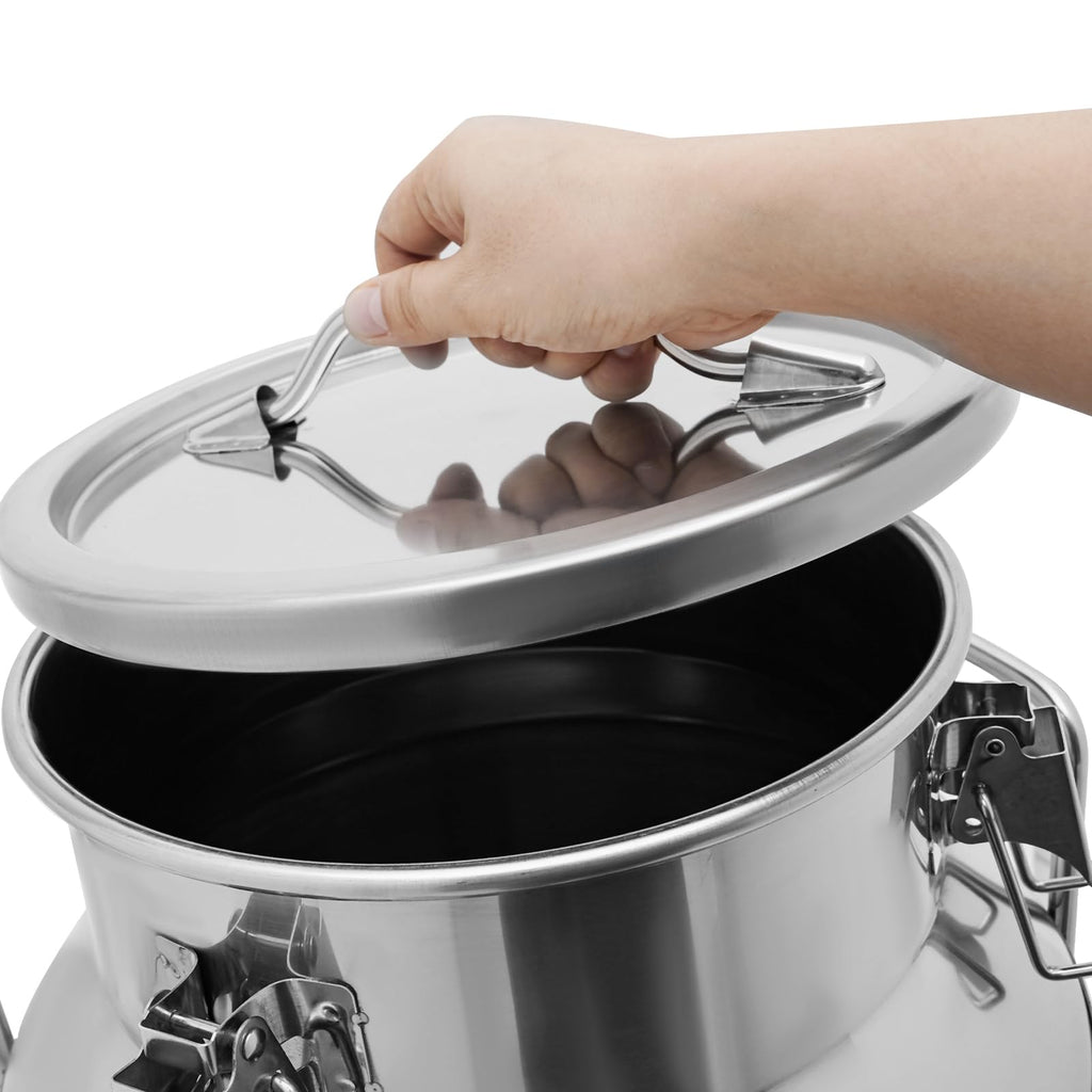 10 Gal Stainless Steel Milk Can Bucket with Faucet and Lid S129
