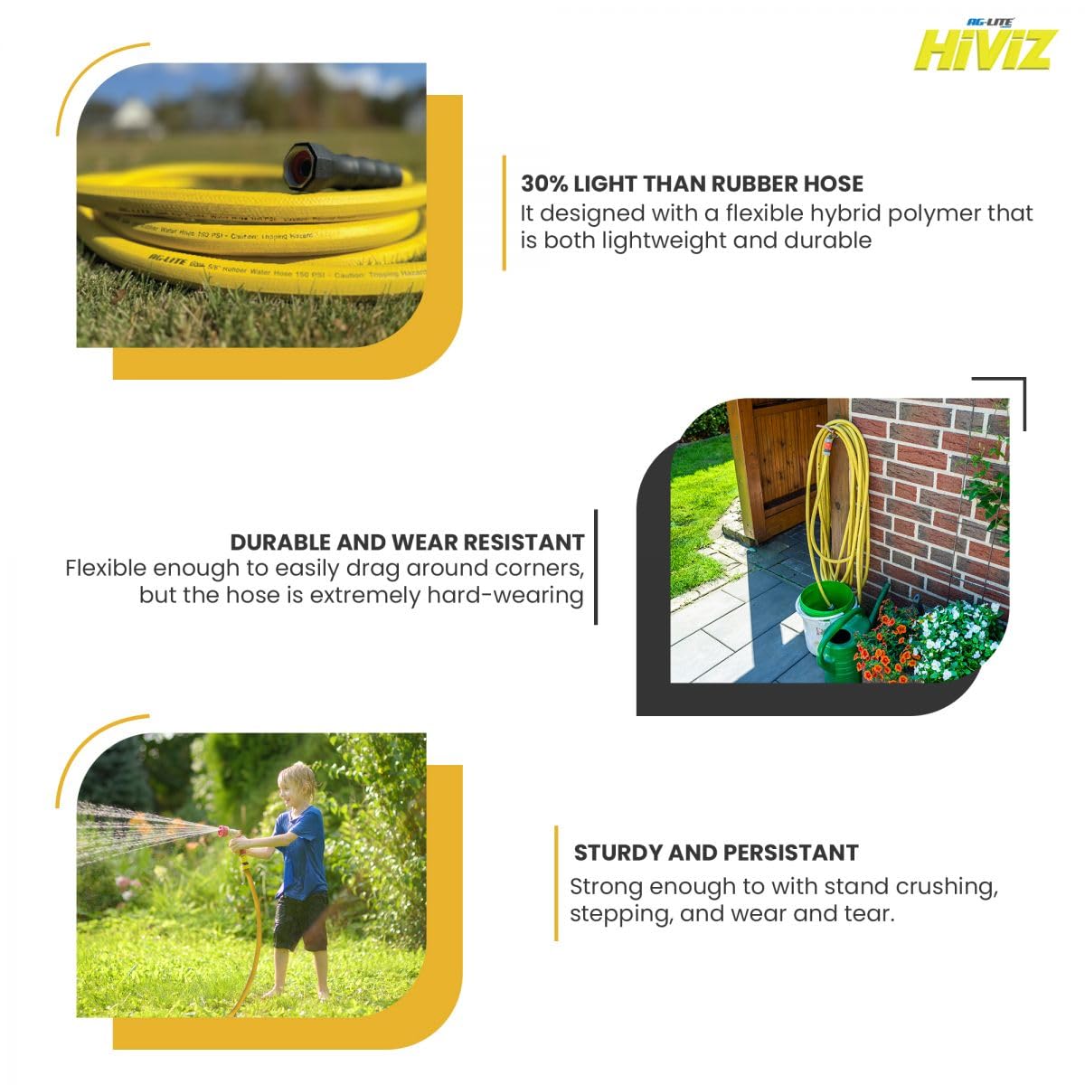 100% Premium Rubber Water Hose 3/4" X 100' B864