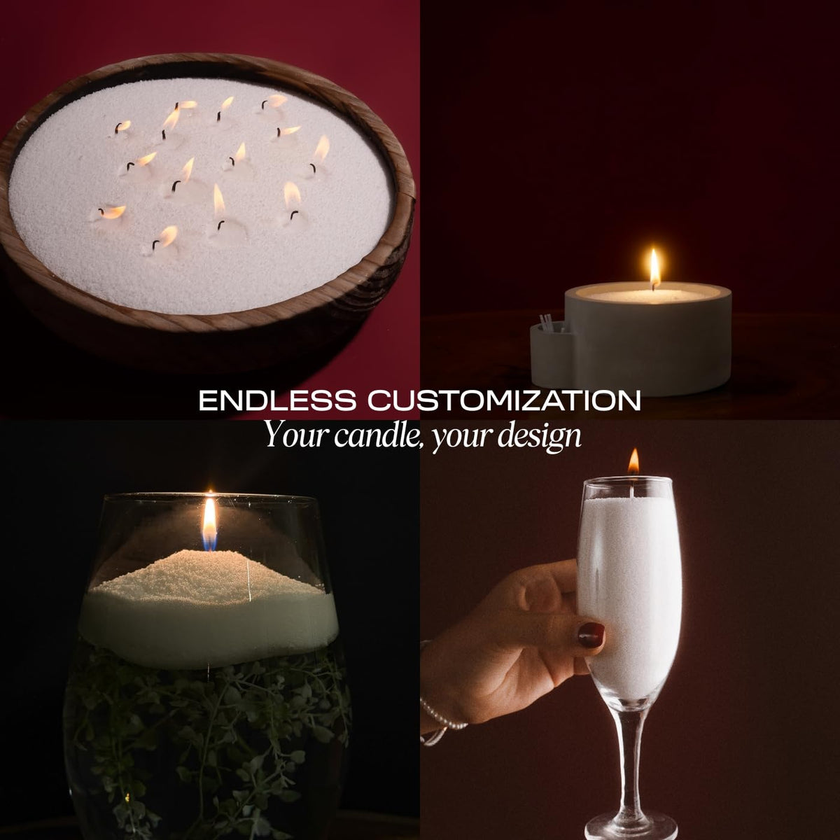 18oz Sand Pearled Candle with 30 Wicks T7648