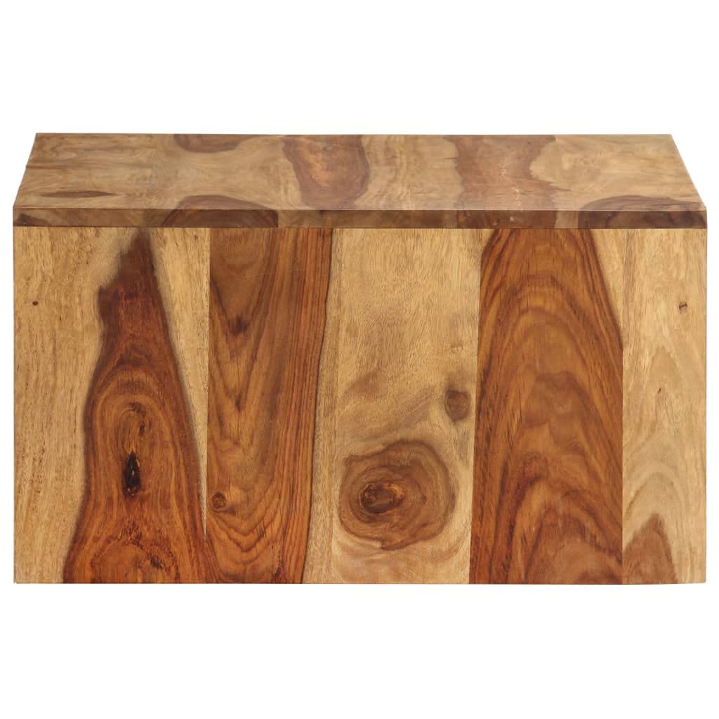 Brown Set of 2 Solid Sheesham Wood Rectangular Nesting Coffee Table Z8757