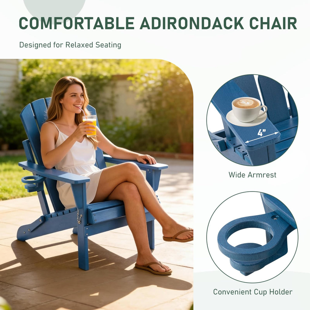 Folding Adirondack Chair with Cup Holders K156873