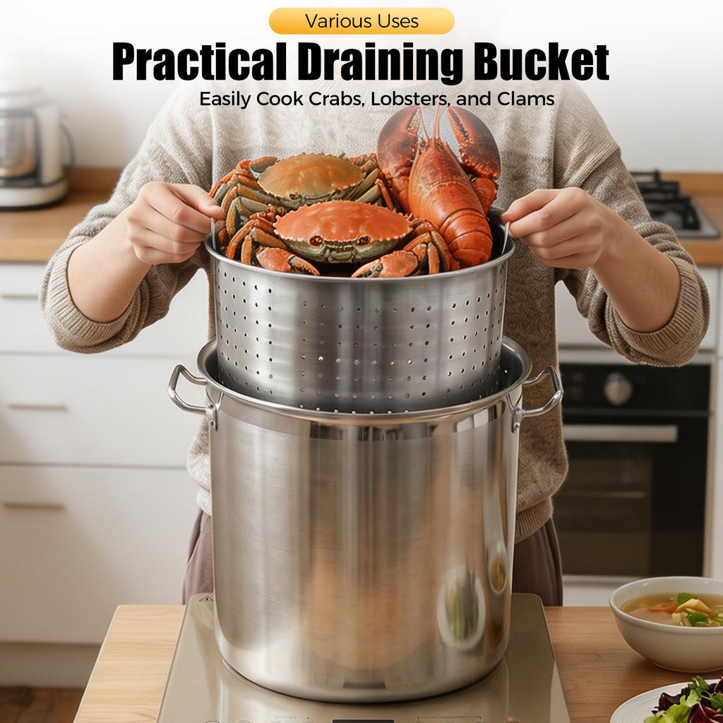50 Quart Stainless Steel Stockpot with Lid D842189