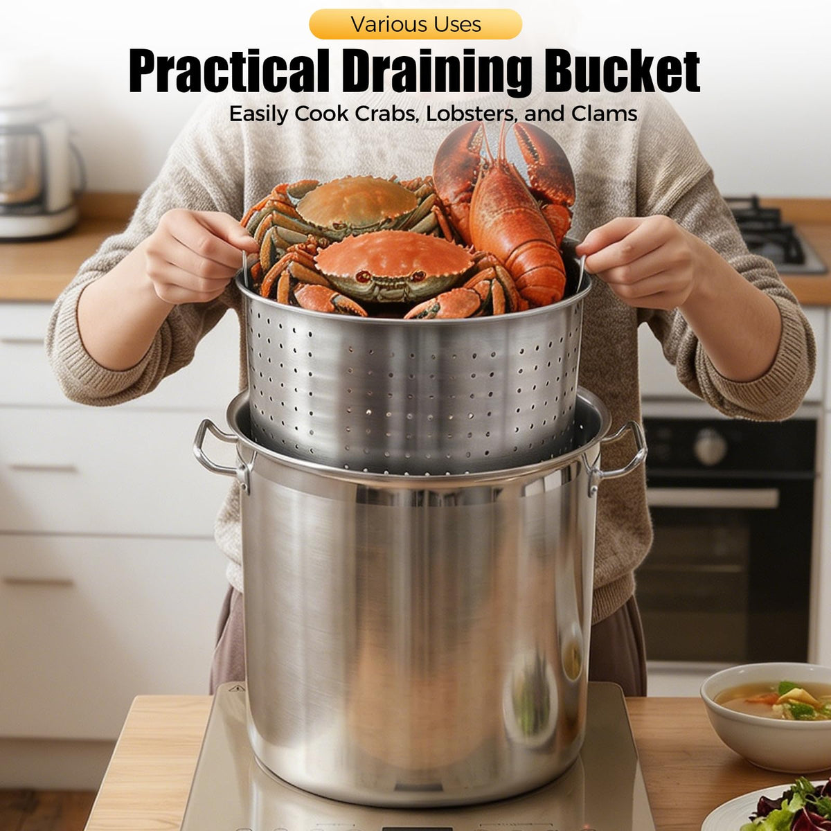50 Quart Stainless Steel Stockpot with Lid D842189