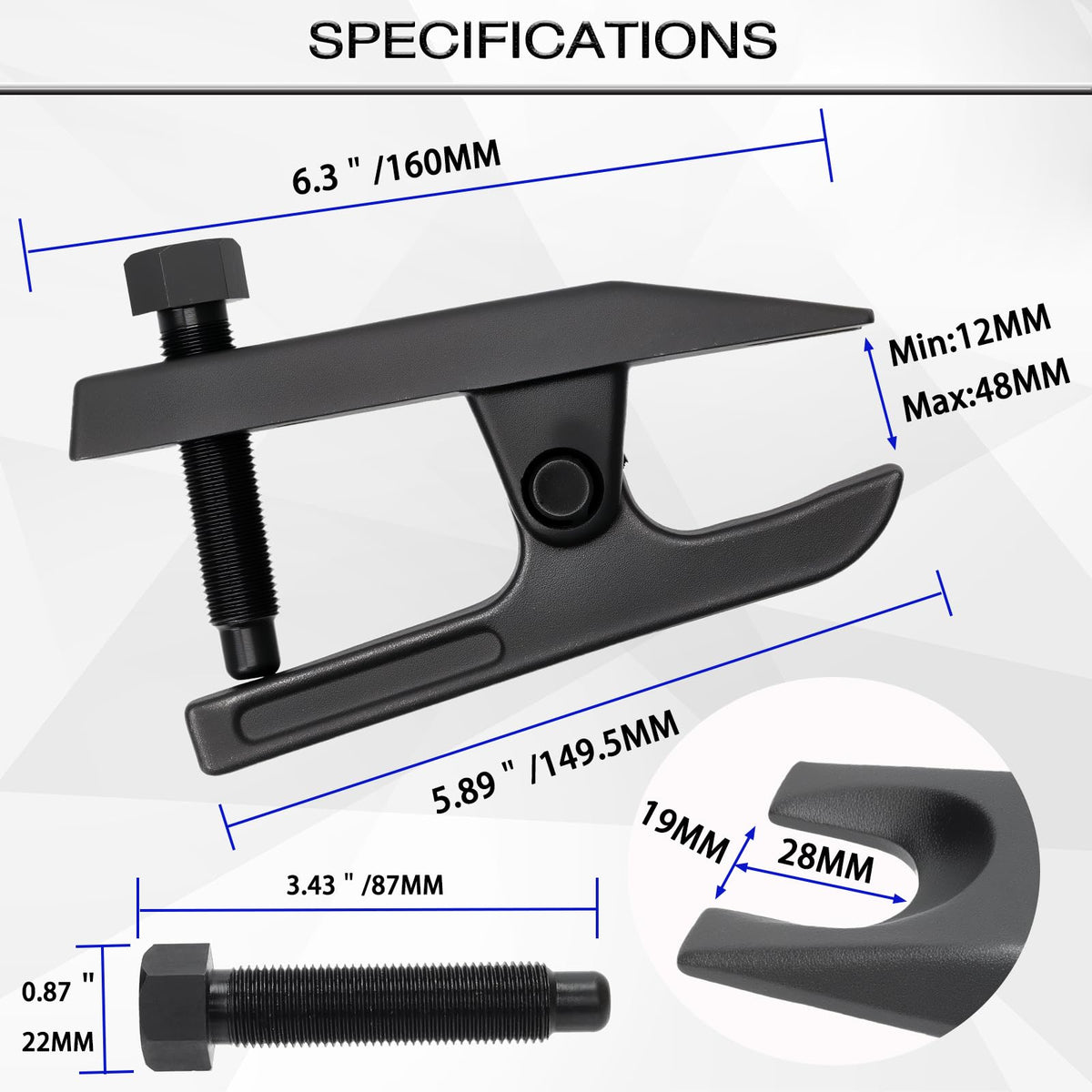 Universal Ball Joint Separator Tool Adjusts from 1-1/2" to 1-7/8" C919541