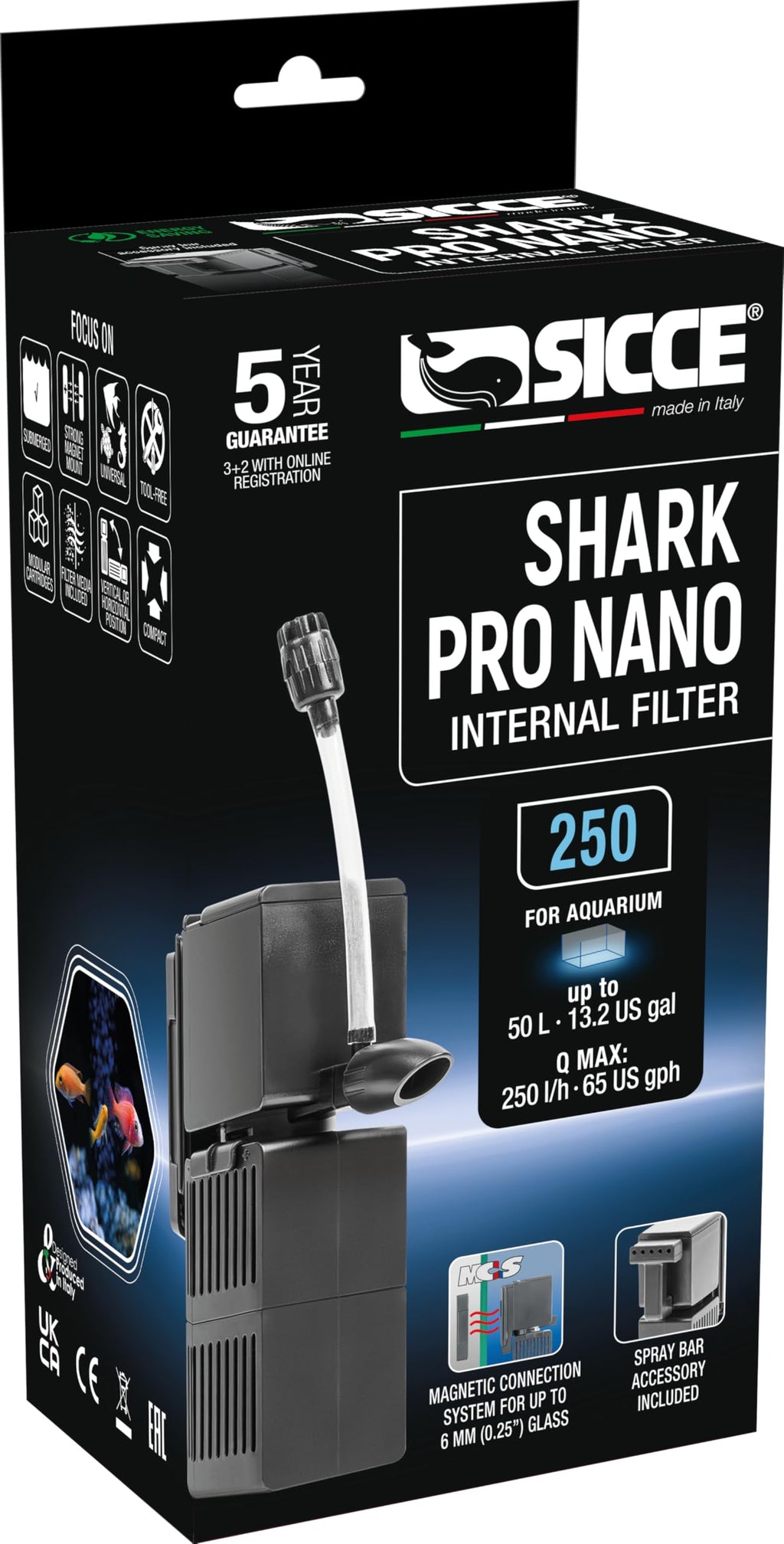 Internal 65 GPH Aquarium Power Filter up to 13 Gallon Z960895
