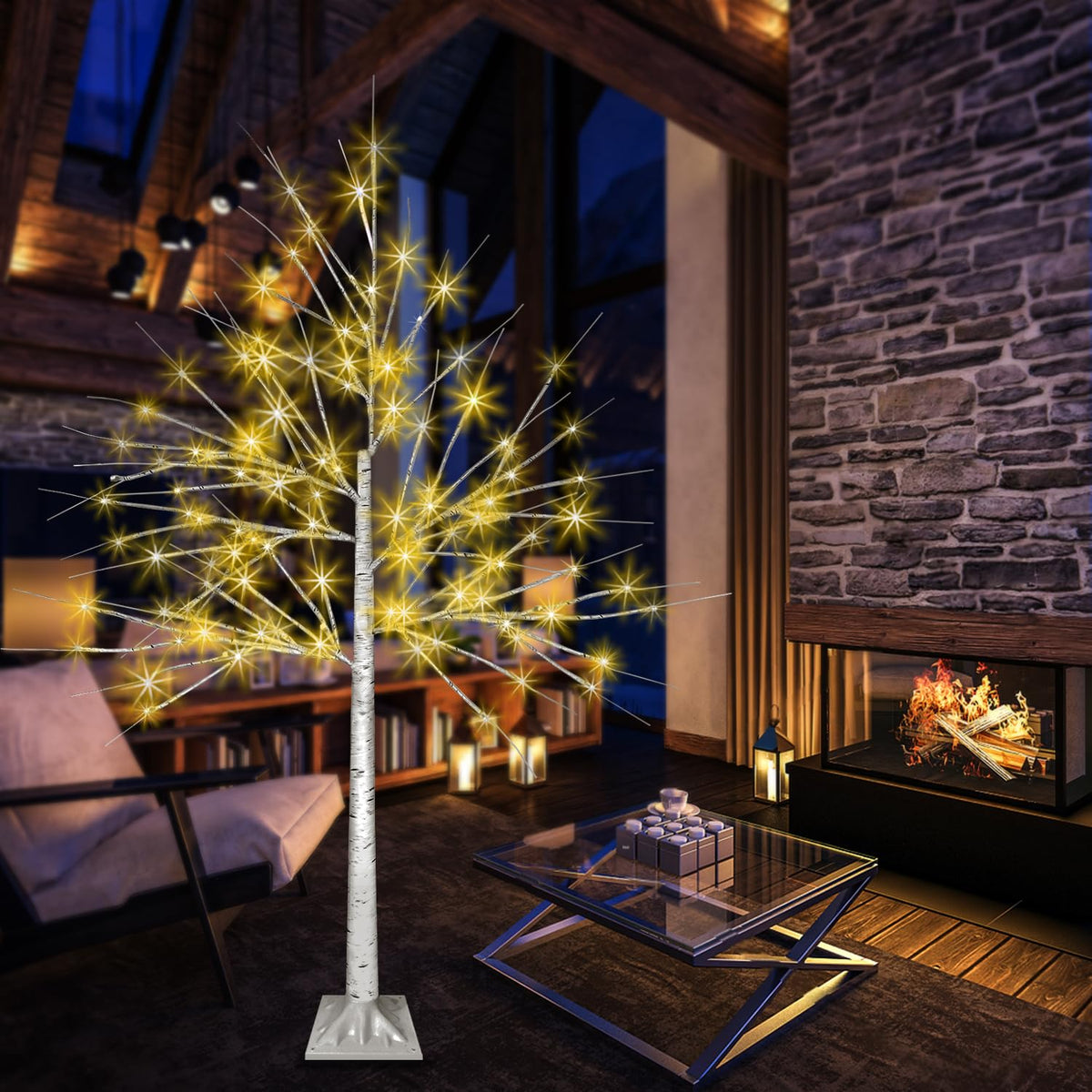 4FT LED Birch Tree with 96 Lights G85631