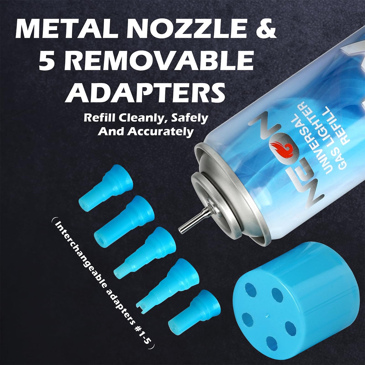 11X Ultra-Refined Butane Fuel 300ml with Metal Nozzle & 5 Adapters, 12 Cans G94762