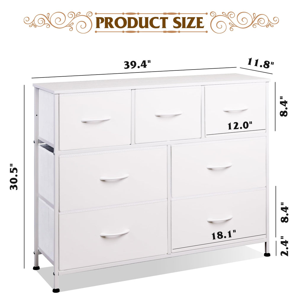 White 7 Drawer Dresser L993746