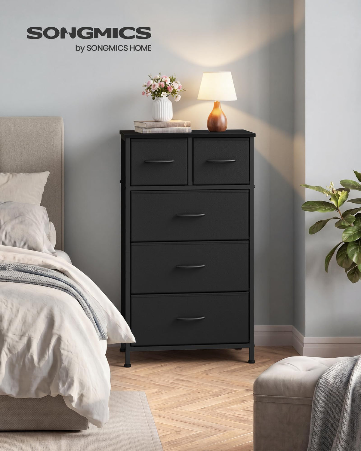 Tall Dresser with 5 Fabric Drawers T863849