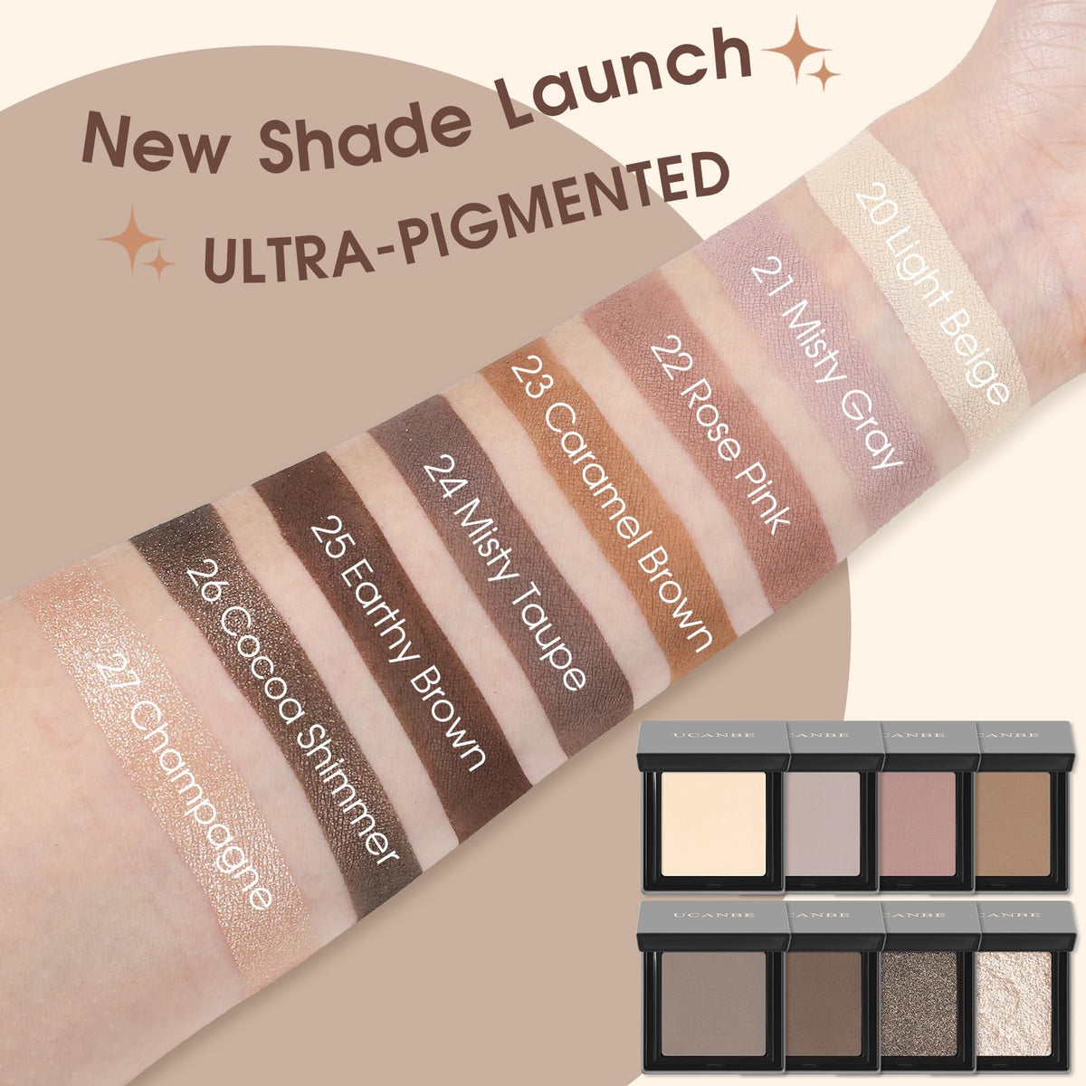 Light Beige Neutral Nude Matte Single Eyeshadow Palette N368754