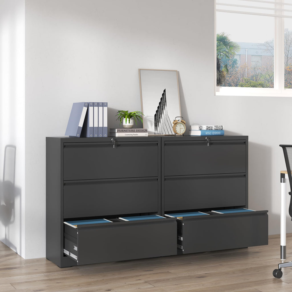 Black 3 Drawer Locking Metal File Cabinet G75484