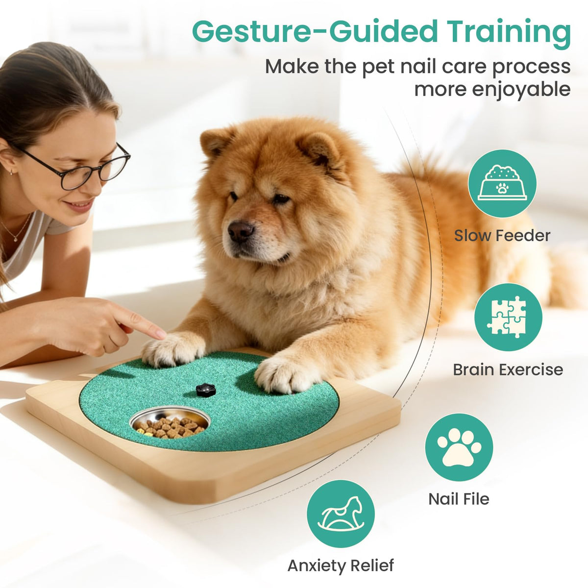 Wooden Dog Nail Scratch Board with Treat Box Y437