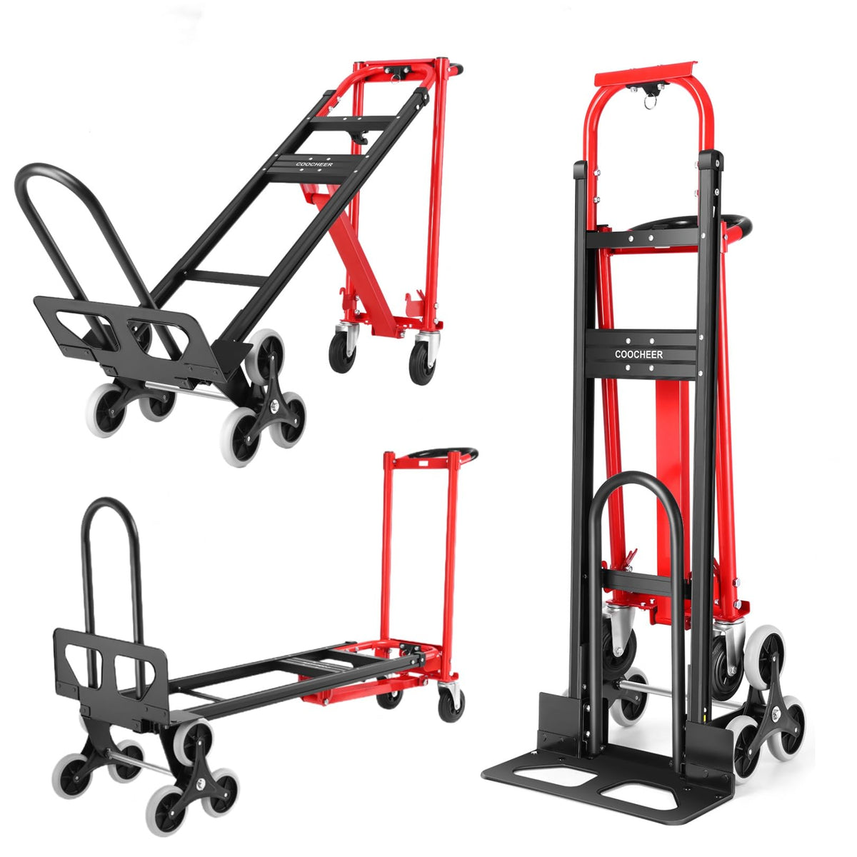 Heavy Duty 1000LBS 3 in 1 Convertible Folding Hand Truck Dolly Cart with Solid Wheels U32740
