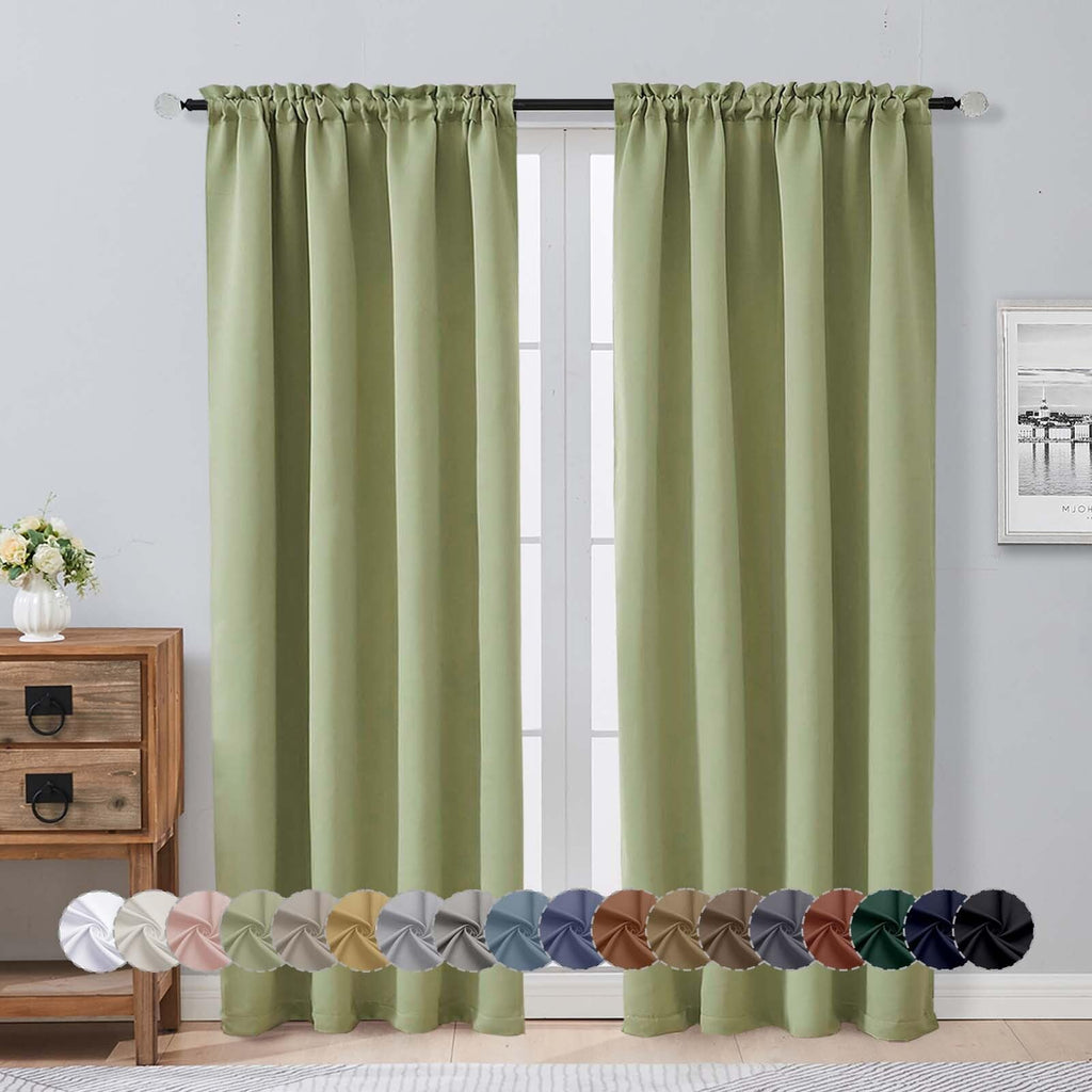 Sage Green 72 Inch Blackout Curtains 2 Panels Set N199801