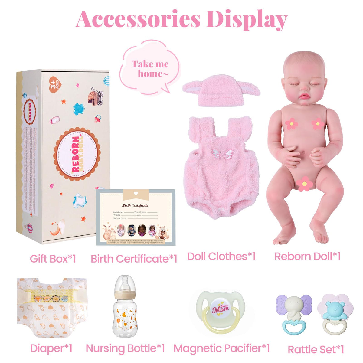 20 Inch Reborn Baby Dolls Girl with Accessories F133