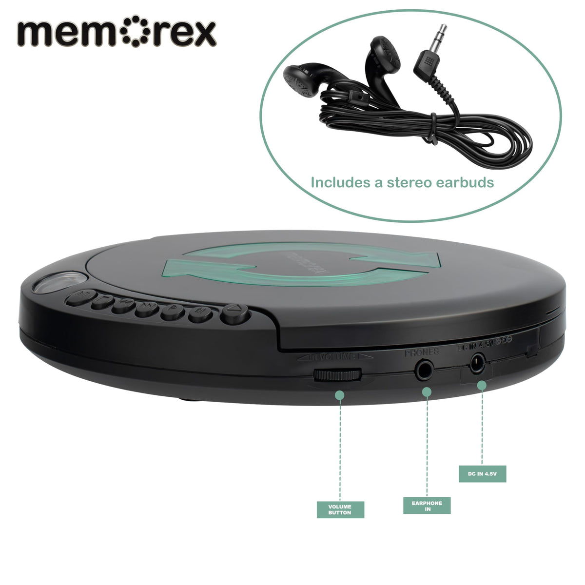 Portable CD Player with Anti-Shock Technology I5738