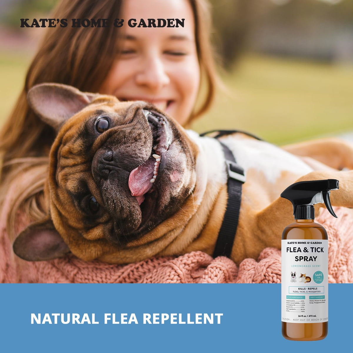 Flea and Tick Spray for Dogs & Cats 16oz V8071