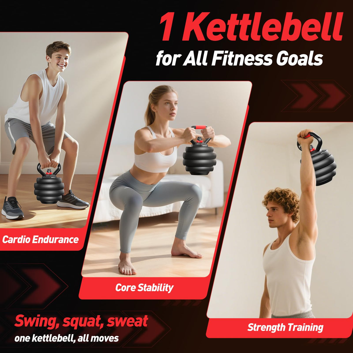 Adjustable 5 in 1 Dumbbell Set 20-90 lbs E9503