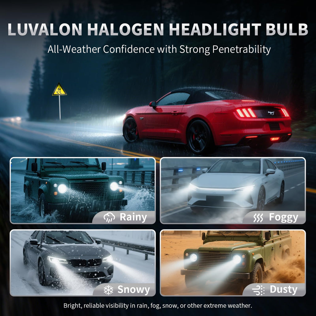 H4 Halogen Headlight Bulb 6000K Cool White Pack of 2 W416019