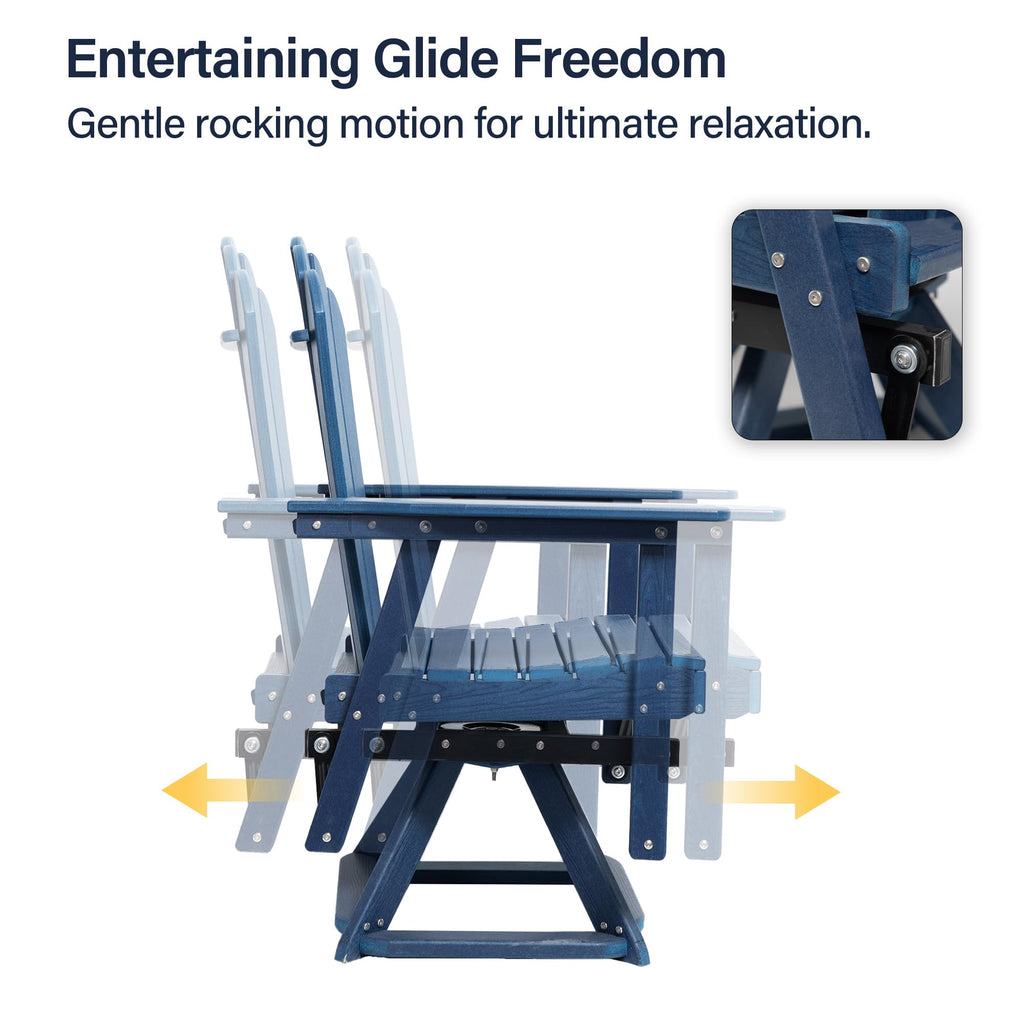 HDPE Swivel Adirondack Chair Set of 2 Navy Blue I38403