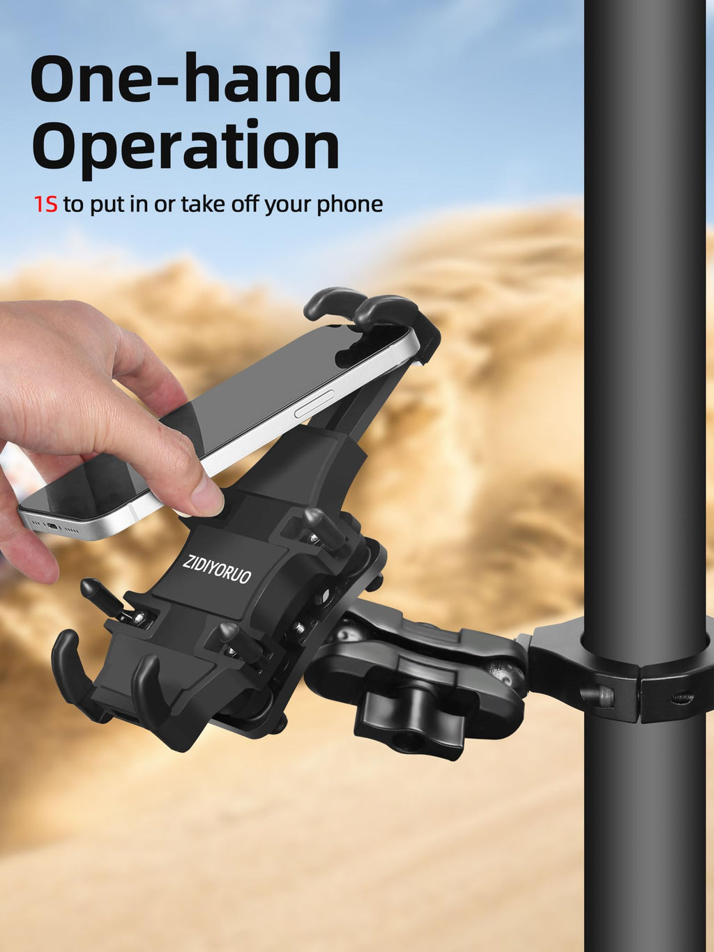 UTV Phone Mount Holder with Vibration Dampener T660392