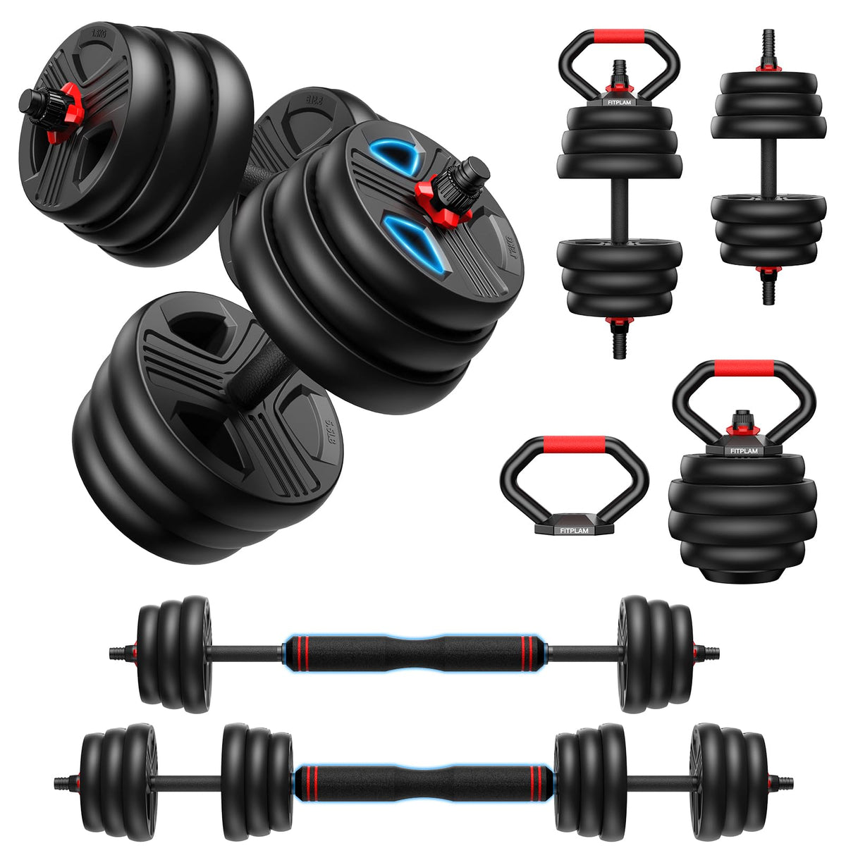 Adjustable 5 in 1 Dumbbell Set 20-90 lbs E9503