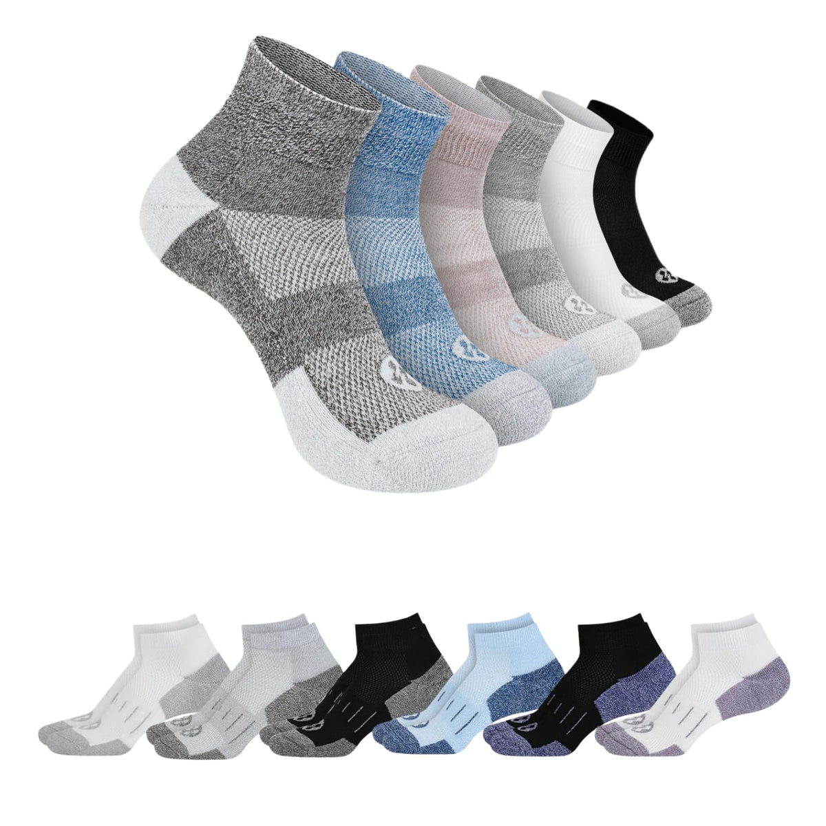 6 Pairs Ankle & 6 Pairs Low Cut Diabetic Socks Size 9-12/10-13/13-15 M6647