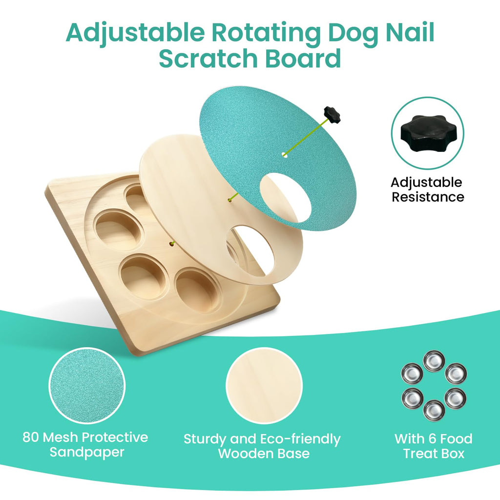 Wooden Dog Nail Scratch Board with Treat Box Y437