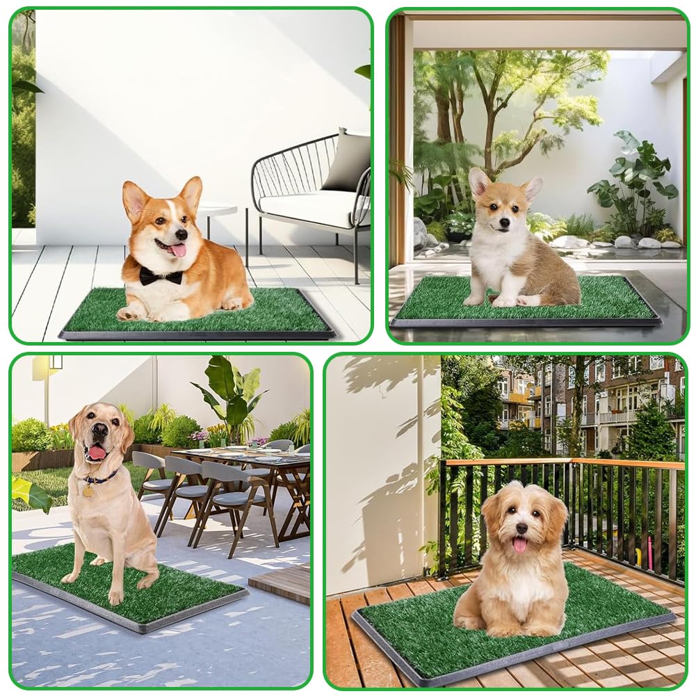Reusable Pet Grass Potty with 2-Pack Replaceable Artificial Grass M554346