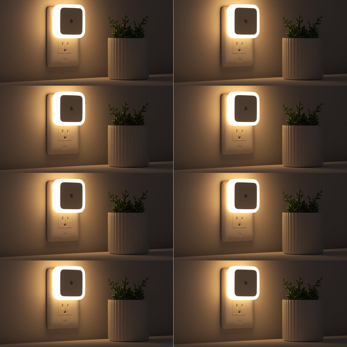 Warm White 8-Pack Plug in Night Light X447
