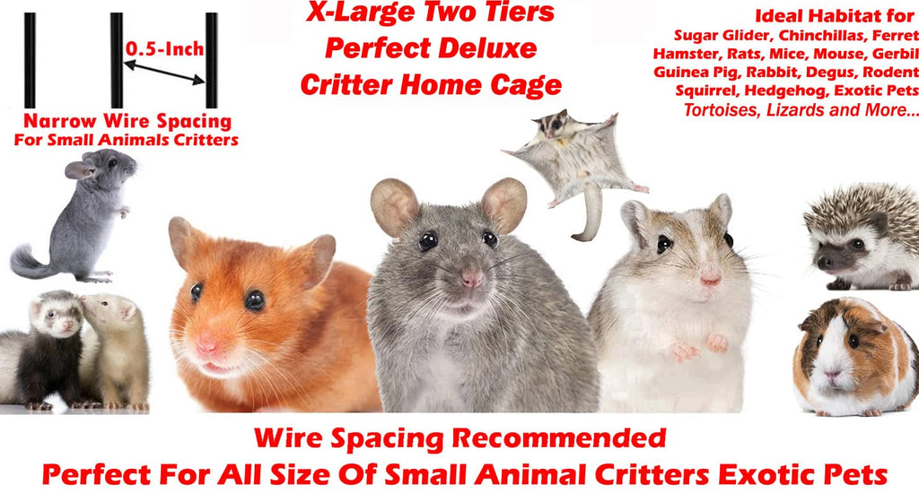 X-Large 4-Tiers Two Full Story Double Unit Critter Home On Wheels P8492
