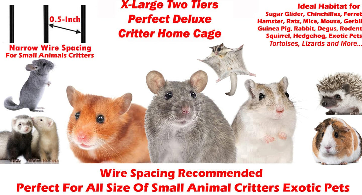 X-Large 4-Tiers Two Full Story Double Unit Critter Home On Wheels P8492