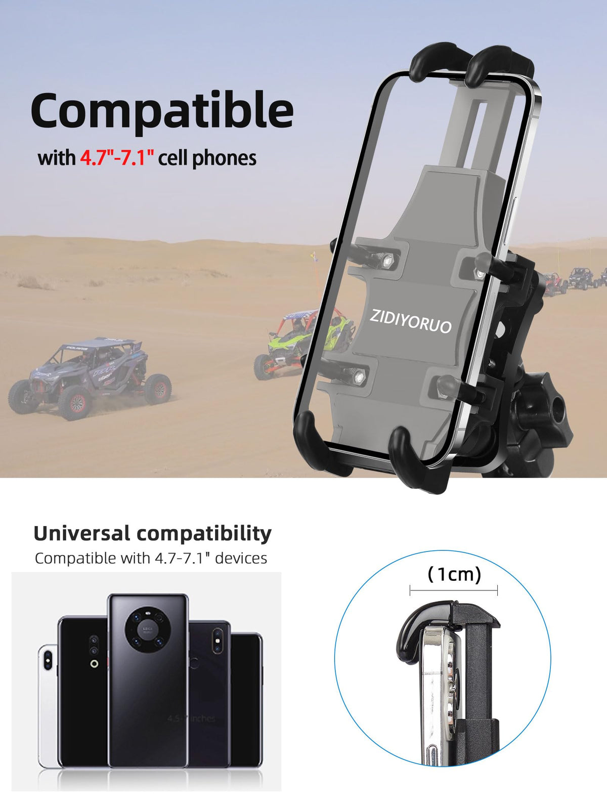 UTV Phone Mount Holder with Vibration Dampener T660392