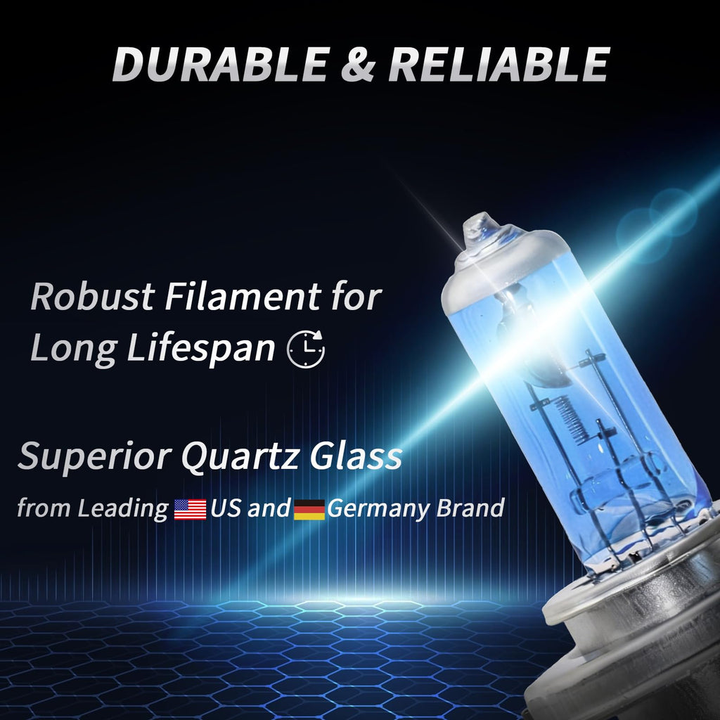 H4 Halogen Headlight Bulb 6000K Cool White Pack of 2 W416019