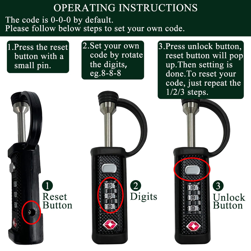 TSA Lock 3-Dial Combo Padlock 2 Pack R71512