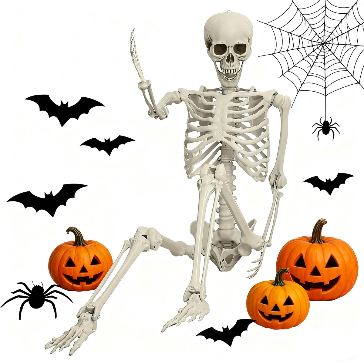 5.4FT Life Size Poseable Human Skeleton Prop D10001