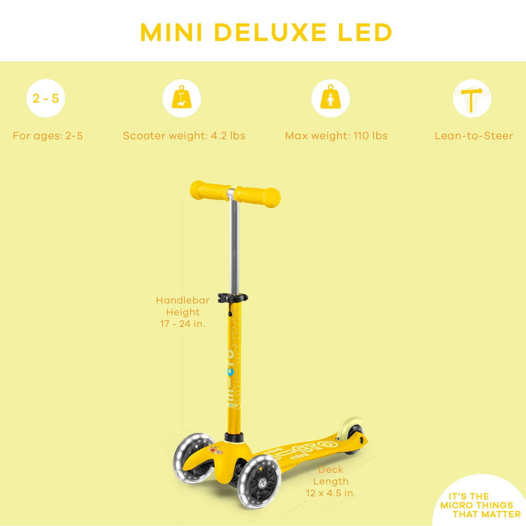 LED Scooter 3 Wheels Adjustable Handlebar Non-Slip J803