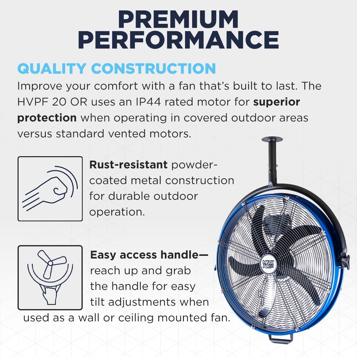 20" 3-In-1 Metal Pedestal Wall Floor Fan O203707