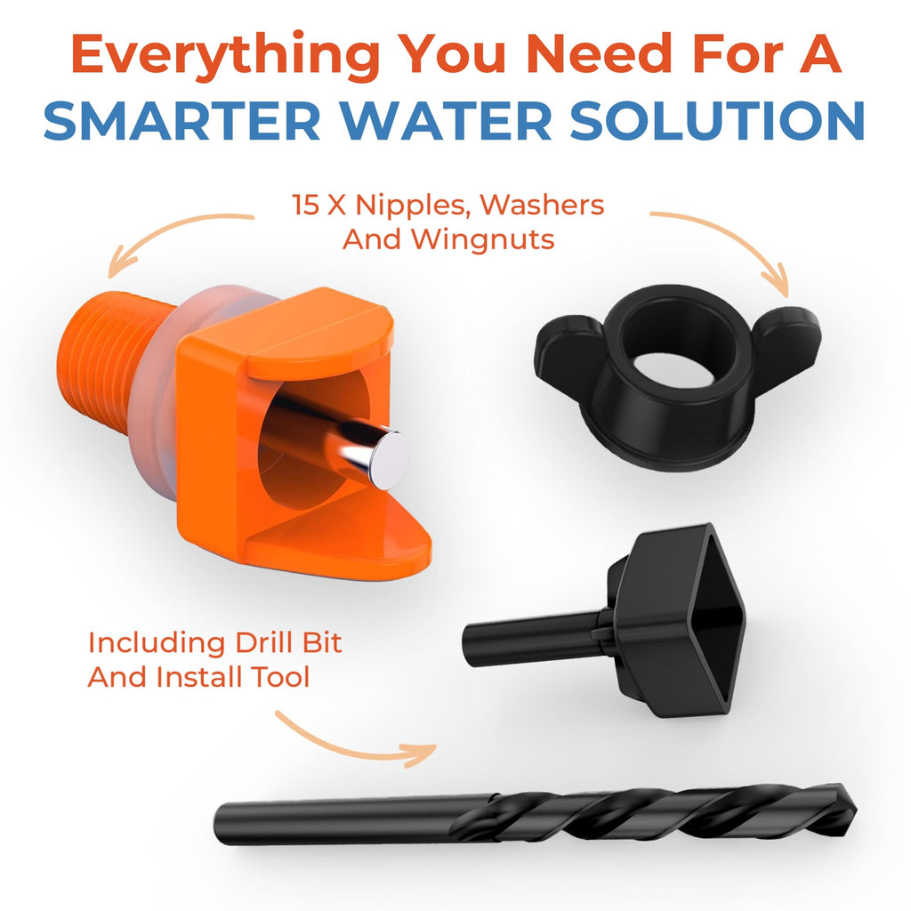 Orange Pack of 15 Chicken Nipple Waterer Z46909
