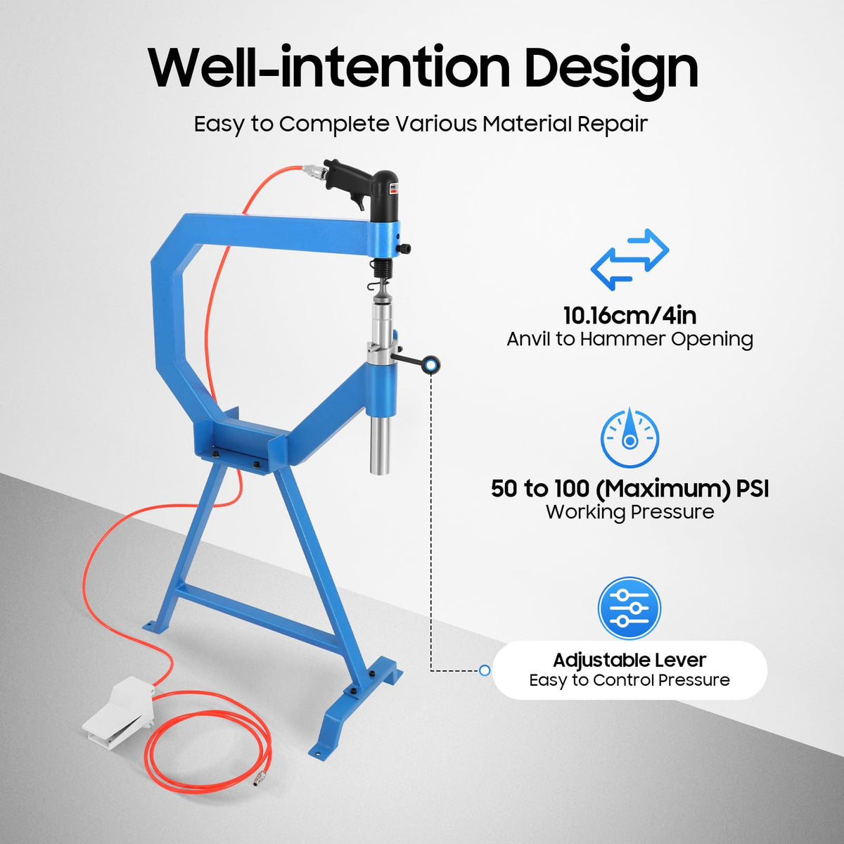 Pneumatic Planishing Hammer with Anvil & Foot Pedal N81769